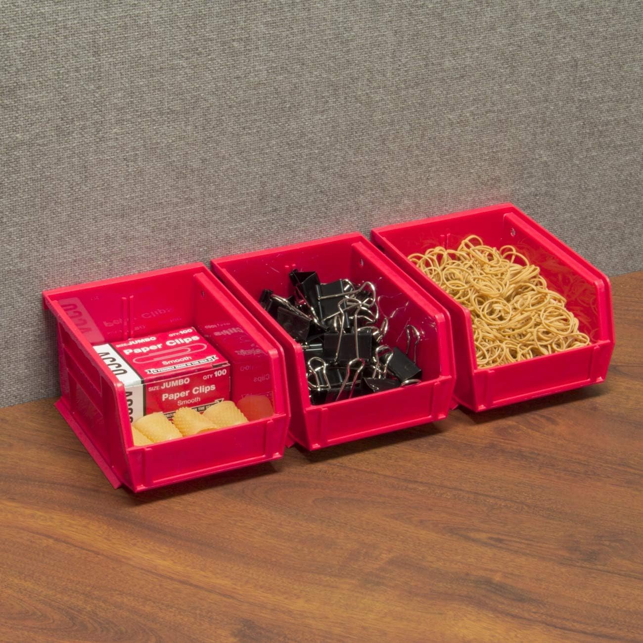 Akro-Mils 30210 AkroBins Plastic Storage Bins, Space-Saving Stackable Bins for Garage, Pantry, Craft Organization, 5" x 4" x 3", Black, 24-Pack