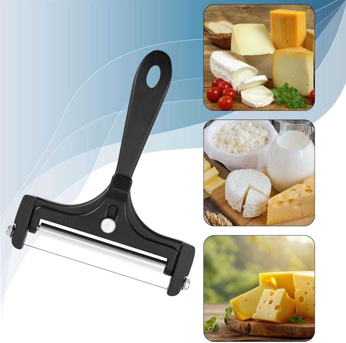 Stainless Steel Wire Cheese Slicer, Handheld Cheese Cutter