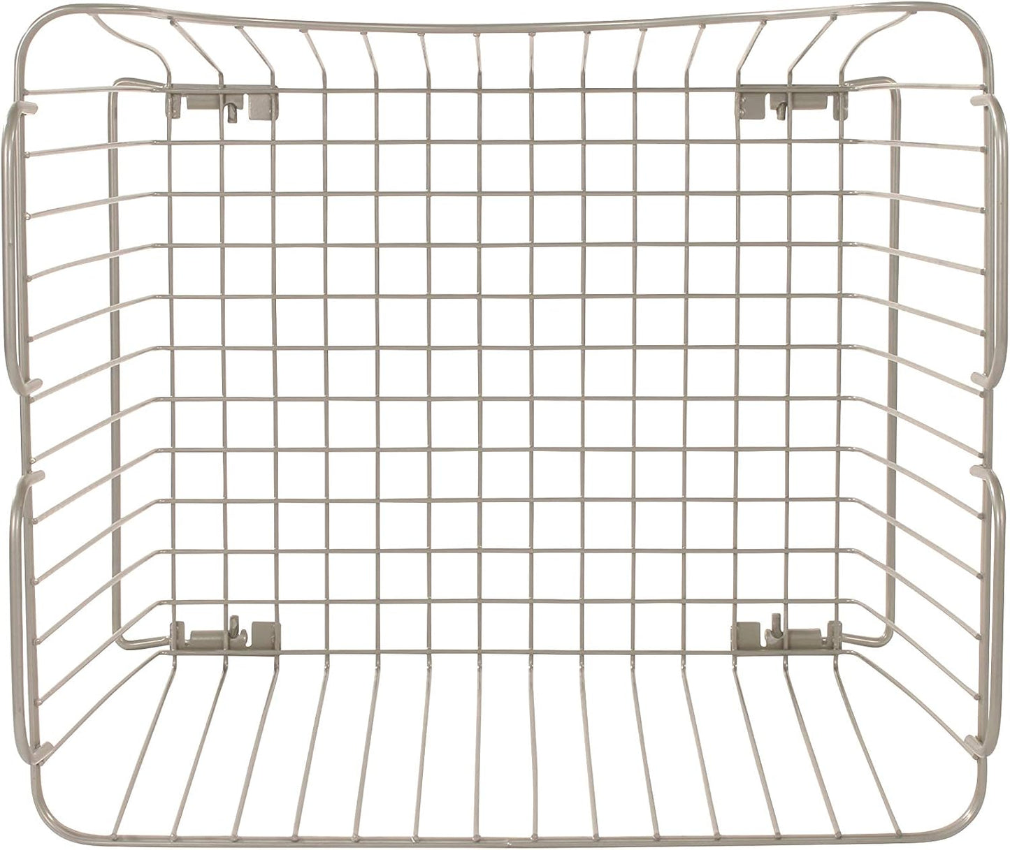Spectrum Ashley Small Stackable Wire Baskets for Pantry & Kitchen Counter Organizer, Stacking Fruit Basket Wire Bin with Raised Feet & Handles for Vegetable Fruit Potato Onion Storage, Satin Nickel