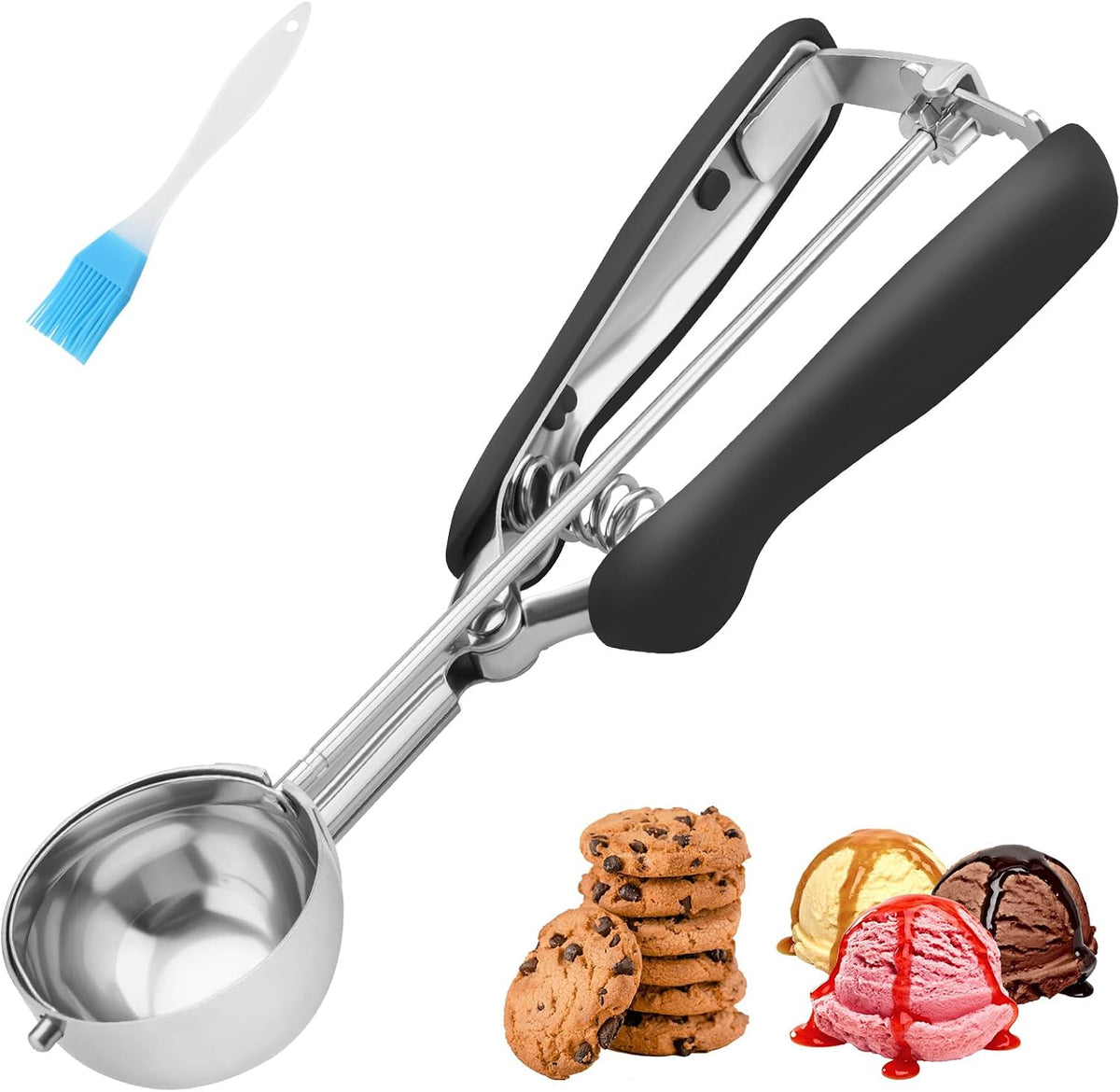 Large Cookie Scoop 3 Tablespoon, Size #20 Dough Scoops for Baking, Trigger Ice Cream Scooper, Stainless Steel Portion Scoop for Jumbo Cookies, Pancakes, Cupcakes, Meatballs