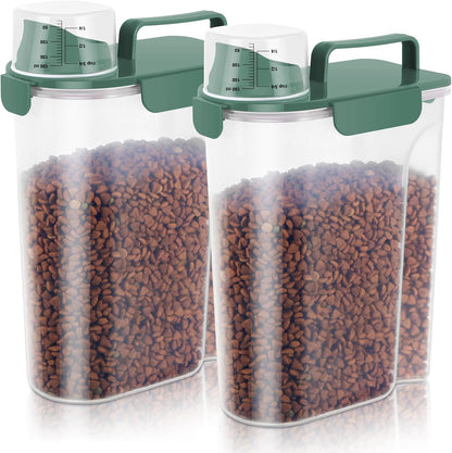 LEAWALK 5Lbs Airtight Cat Dog Food Storage Container with Upgraded Large Nozzle BPA-Free, Pet Food Storage Containers for Rice, Grain, Pet Food, Flour, Dog Treat Storage (Dark Gray, 5L-1pack)