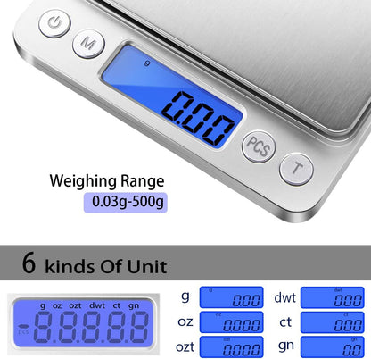 Fuzion Digital Gram Scale .01 Gram Accuracy, 500g Small Jewelry Scale