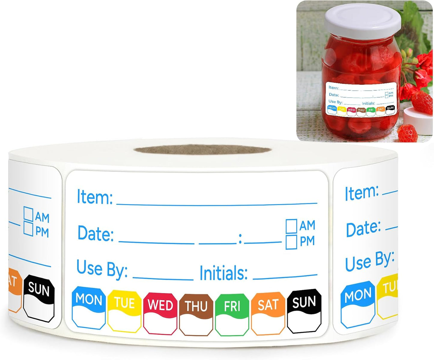 500 Pcs 1 inch X 2 inch Restaurant Quality Shelf Life Food Rotation Labels, Self-Adhesive Removable for Reusable Containers, Food Safety Date Sticker, Leftover Labels (1 * 2in-500pc-Yellow6)