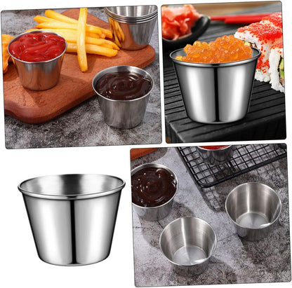 OUNONA 20pcs Stainless Steel Dipping Bowls Sauce Cups for Ketchup Condiments Appetizers for Restaurants and Home Use Versatile Kitchen Storage