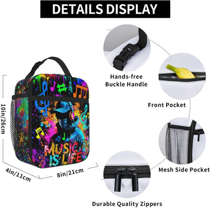 Boys Lunch Box for School Insulated Football Lunch Bag for Kid Boys Girls Teen Bento Boxes to School Office Picnic Travel Hiking Lunchbag Waterproof Leakproof with Adjustable Shoulder Strap