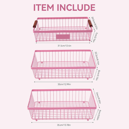 2-Tier Stackable Wire Basket with 2 Banana Hooks, Pantry Organizer for Kitchen Countertops, Cabinets & Under-Sink Spaces; Ideal for Storing Snacks, Fruits, Veggies, Onions, Potatoes, & More,Black