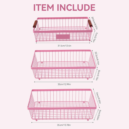 2-Tier Stackable Wire Basket with 2 Banana Hooks, Pantry Organizer for Kitchen Countertops, Cabinets & Under-Sink Spaces; Ideal for Storing Snacks, Fruits, Veggies, Onions, Potatoes, & More,Black