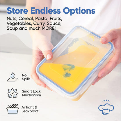 Chef's Path 28 Piece Airtight Food Storage Containers with Easy Snap Lids, 14 Containers and Lids, Stackable Kitchen and Pantry Canisters for Coffee, Meal Prep and Food Storage -Transparent