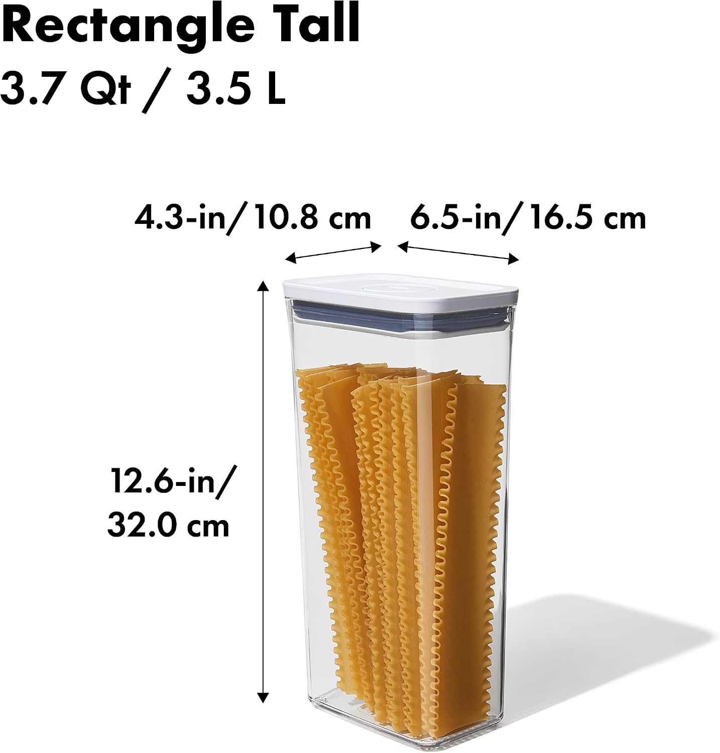 OXO Good Grips POP Container – Airtight 1.7 Qt for Coffee and More Food Storage, Rectangle, Clear
