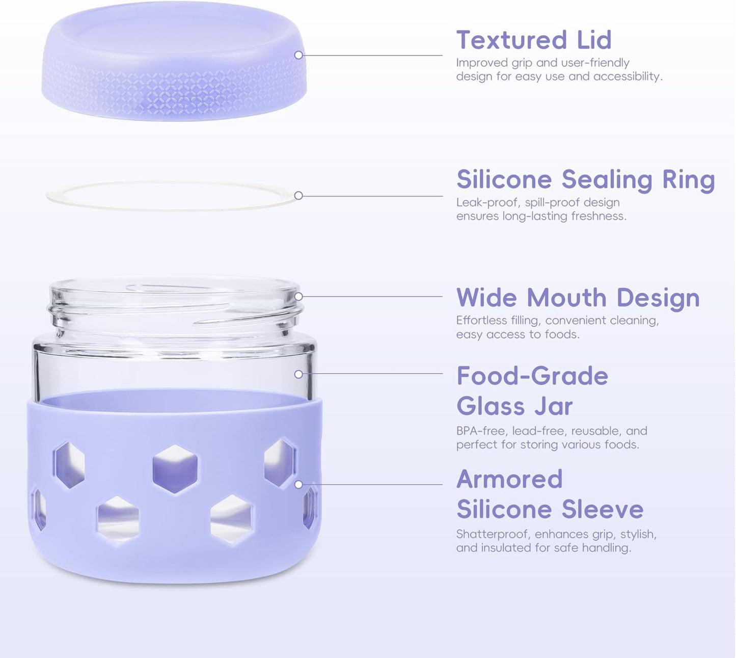 Gemice 6-Pack 10oz Glass Mason Jars with Silicone Sleeves, Airtight BPA-Free Overnight Oats Containers with Lids, Dishwasher Safe Leak-Proof Meal Prep Jars for Chia Pudding, Yogurt, Snacks