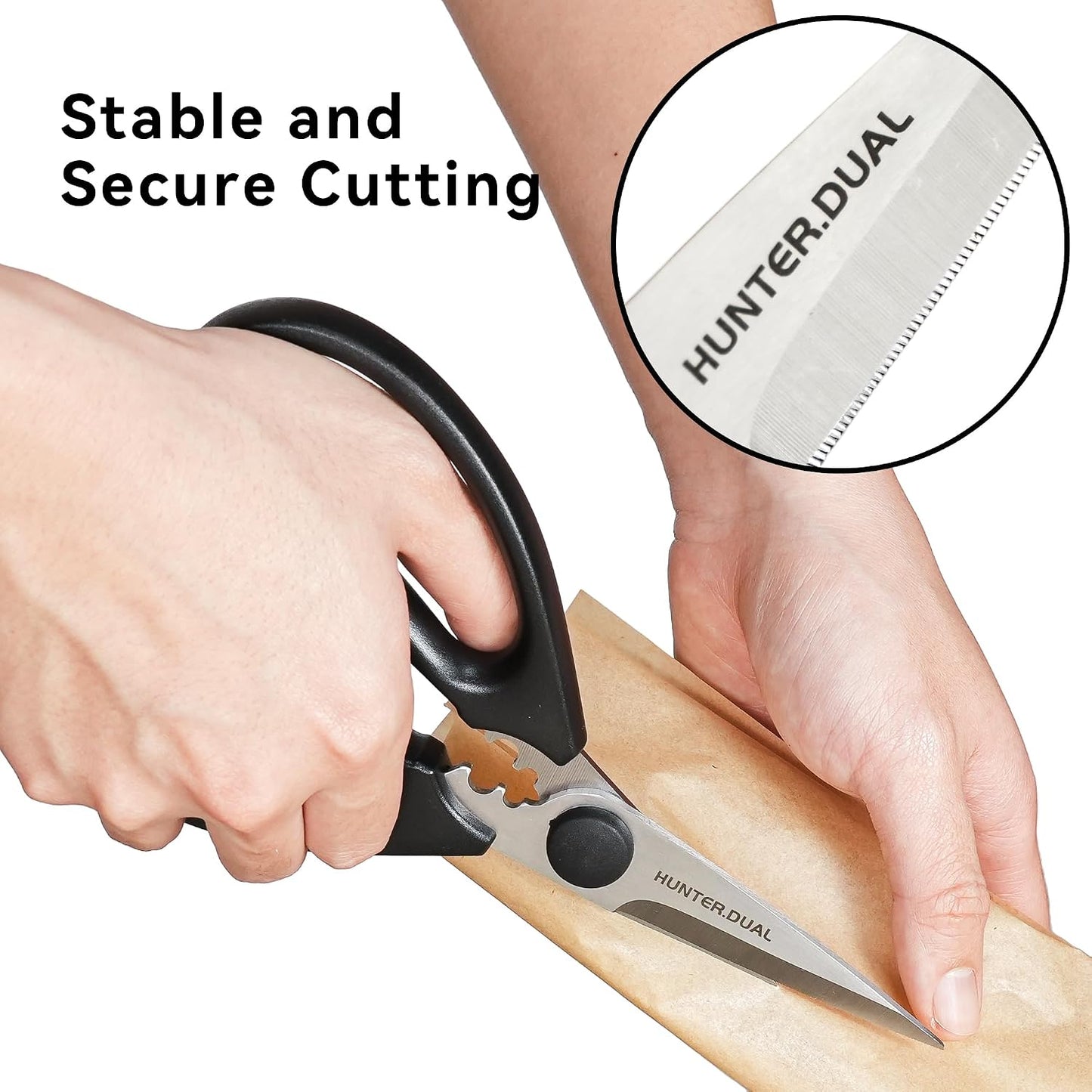 Kitchen Scissors for Food, HUNTER.DUAL Heavy Duty Come Apart Poultry Shears for Cooking, All Purpose for Cutting Chicken, Meat, Fish & Vegetables (Auqa, 8.35 Inch)