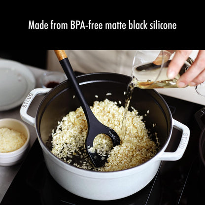 Staub Silicone with Wood Handle Cooking Utensil, Serving Spoon