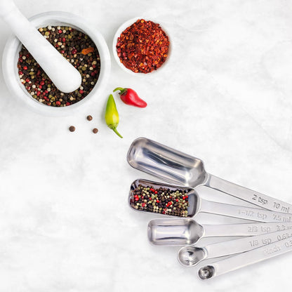 King Arthur Baking Company Spice Measuring Spoons, 18/8 Stainless Steel, 7-Piece Set, Precision Measures, For Baking And Cooking