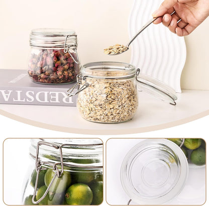 8-Piece 36oz Glass Meal Prep Container Set Clear Glass Food Storage Containers Set, Airtight Food Storage Containers for Coffee, Sugar, Flour, Spices, BPA-Free