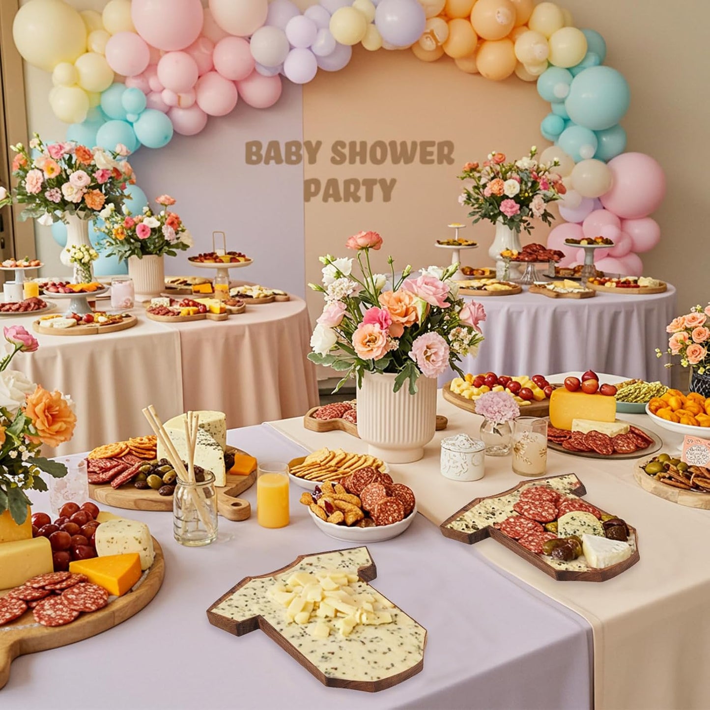 Ziliny 2 Set Baby Shower Gifts for Guests Clothing Mini Charcuterie Board with Knives Forks Gift Boxes Shaped Cheese Board Party Favors Baby Shower Game Prizes Gender Reveal Favors (Bamboo)