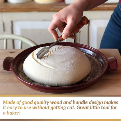 Bread Bosses Bread Bakers Lame Slashing Tool -Dough Making Slasher Tools Baking Sourdough Bread Starter Jar Scoring Knife Razor Cutter Slashing Tool Accessories for Cutting Supplies -Great As A Gift