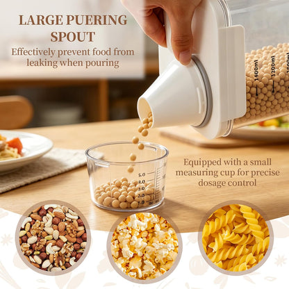 wheat berry storage compatible with granola container, BPA Free Airtight Cereal Container with Pour Spout, Dry Food Storage for Rice, Flour, Oats and Grains, Keeps Pantry Neat and Ingredients Fresh