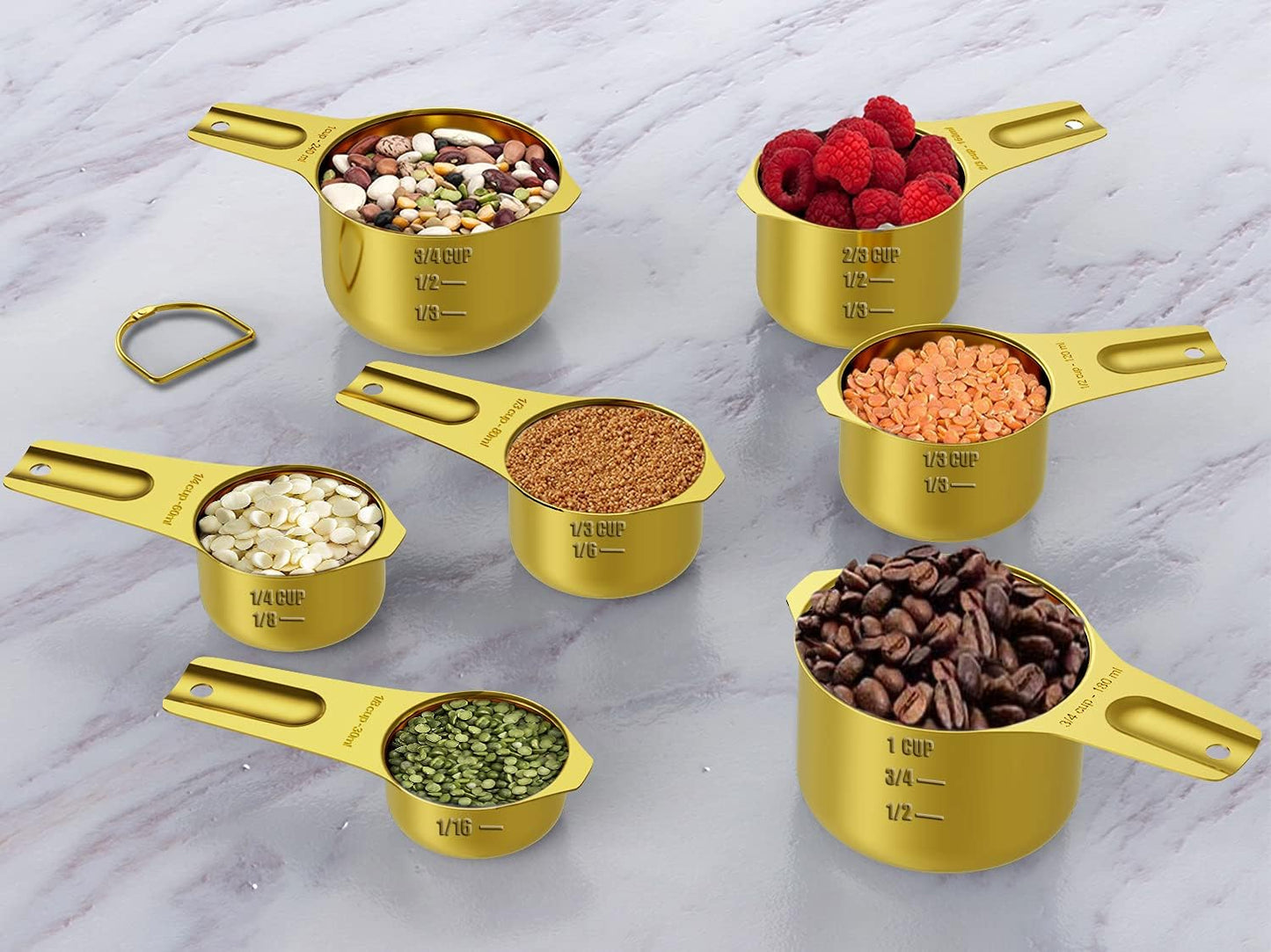 Wildone Measuring Cups & Spoons Set of 21 - Includes 7 Stainless Steel Nesting Cups, 8 Measuring Spoons, 1 Leveler & 5 Mini Measuring Spoons, Ideal for Dry and Liquid Ingredients
