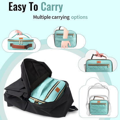 Genteen Lunch Box for Kids, Boys - Insulated Small LunchBox Reusable, Zip Closure & Buckle Handle, Portable Cooler for Work, School, Travel (Lake Green)