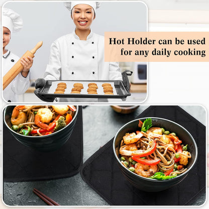 Hoolerry 7''x 9'' Sublimation Pot Holders with Pocket, Black