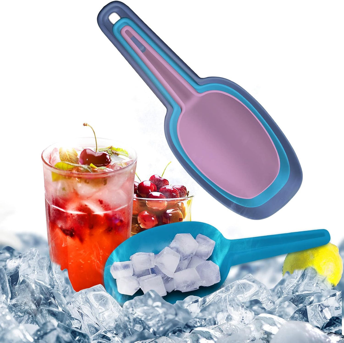 Plastic Scoops for Canisters, Plastic Scoop for Ice Cubes, Flour Scoops Dry Goods Coffee Beans & Cereals