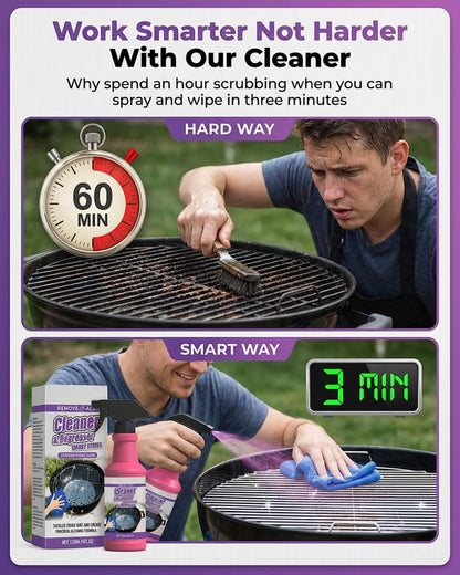 Fast-Acting Heavy-Duty Grill Degreaser Spray, Bbq Grill Cleaner,Grill Cleaner For Outdoor Grills, All Purpose Heavy Duty Cleaner for Burnt Food & Grease