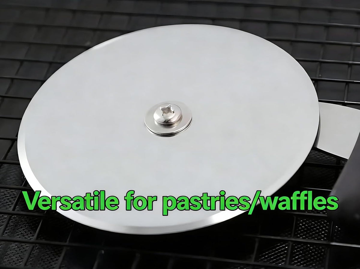 Pizza Cutter Wheel, Stainless Steel Slicer, Sharp Blade with Guard