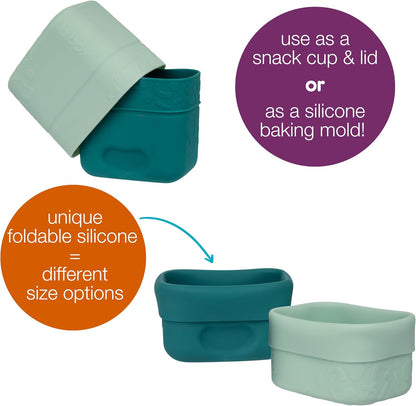 b.box Silicone Snack Cup (2-pack): Divider for Bento Box & Lunch Box, Ideal for Separating & Containing Foods, Dishwasher, Microwave, Oven and Freezer safe (Berry)