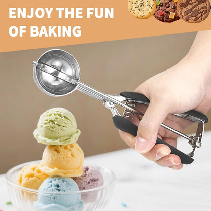 Large Cookie Scoop 3 Tablespoon, Size #20 Dough Scoops for Baking, Trigger Ice Cream Scooper, Stainless Steel Portion Scoop for Jumbo Cookies, Pancakes, Cupcakes, Meatballs