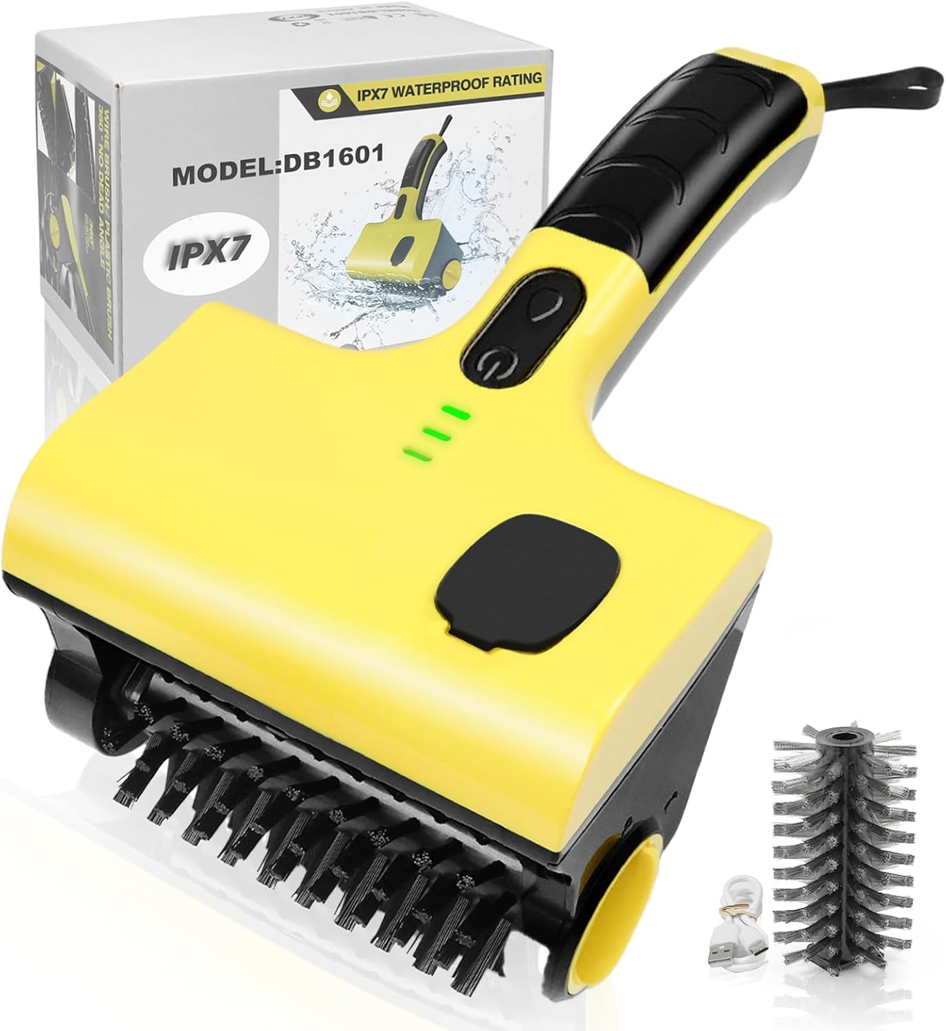 Power Grill Cleaner with Dual Brushes & Water Spray - Cordless Electric Grill Brush for Outdoor Grill, 2600mAh Fast Charge Battery and No Shedding Bristles Design