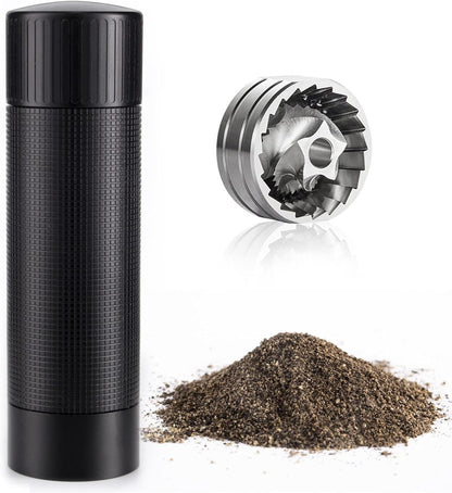 Luvan Professional Grade Pepper Grinder,External Adjustable Coarseness Manual Pepper Mill Grinder, Heavy Duty Aluminum Coarse Pepper Grinder Refillable,Spice Grinder with Stainless Steel Burrs (Gray)