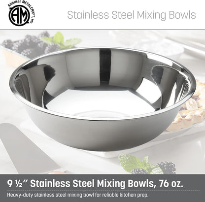 American Metalcraft 16" Stainless Steel Mixing Bowl - 13-Quart Durable Metal Bowls for Mixing, Large Stainless Steel Bowl