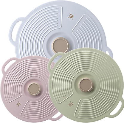 Silicone Lids for Bowl 3 Pack, Microwave Splatter Cover with 3 Sizes Reusable Heat Resistant Lids Fits Bowls, Plates, Pots, Pans, Skillets, Stove Top, Oven, Fridge Dishwasher Safe