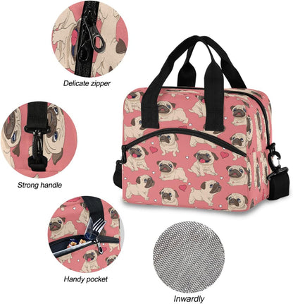 Colorful Leopard Insulated Lunch Bag Rainbow Animals Skin Print Reusable Cooler Lunch Tote Box with Shoulder Strap for Work Picnic School Beach