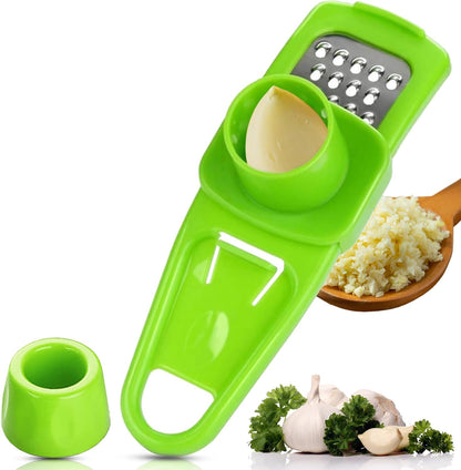 Garlic Grinder - Small Hand Garlic Press - Green