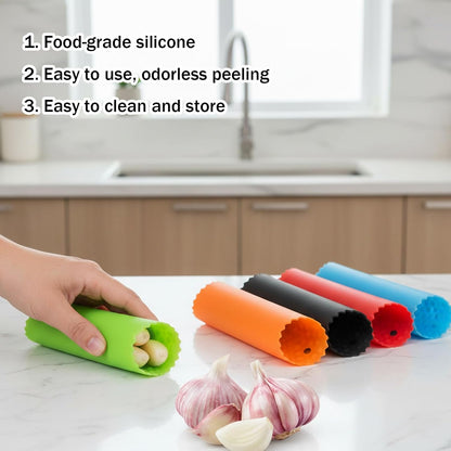 5Pcs Silicone Garlic Peeler, Garlic Skin Remover Roller Garlics Tube Rollers Skin Remover Garlics Roller Peeling Tube Tool Kitchen Tool for Quickly Removing Skins Useful Kitchen Tools