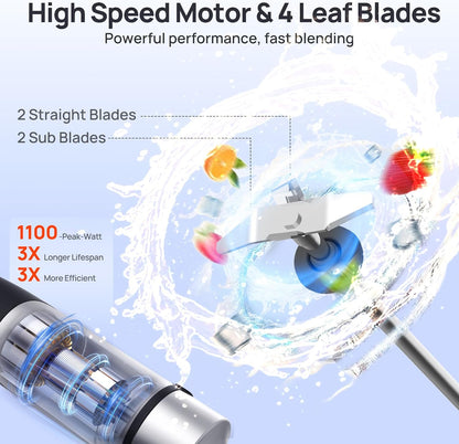 Consciot 4 in 1 Immersion Hand Blender Max 1100W, Trigger Speed Control