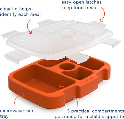 Bentgo® Kids Prints Tray with Transparent Cover - Reusable, BPA-Free, 5-Compartment Meal Prep Container with Built-In Portion Control for Healthy Meals At Home & On the Go (Mermaids in the Sea)