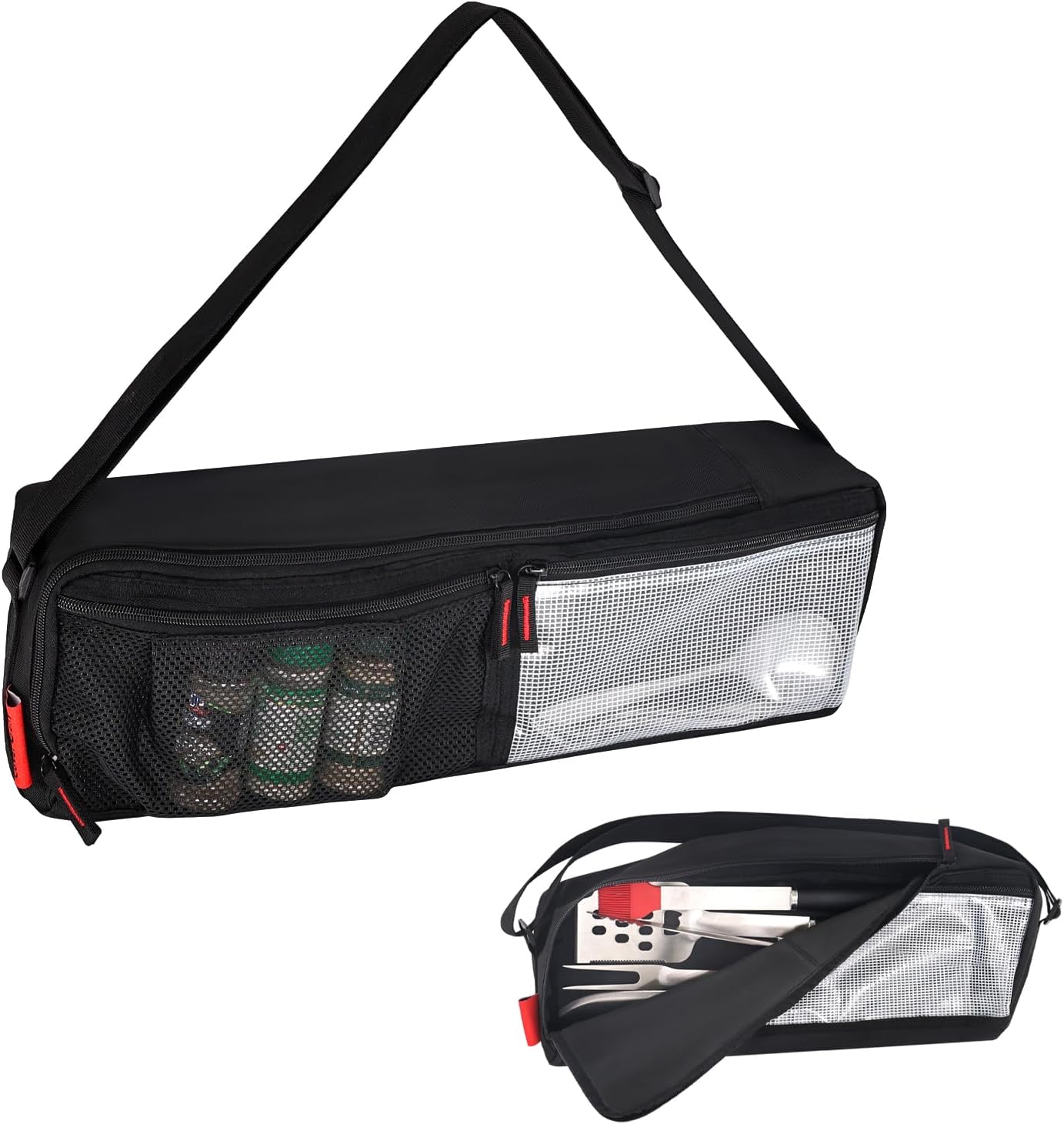 Extra Thick 24" Storage Bag Grill Tool Organizer Pro, BBQ Tool Heavy Duty Storage Bag with Pockets, Double Layer 600D Oxford Cloth Waterproof (2X Thickness), Camping, Tailgating, BBQ Party Gift