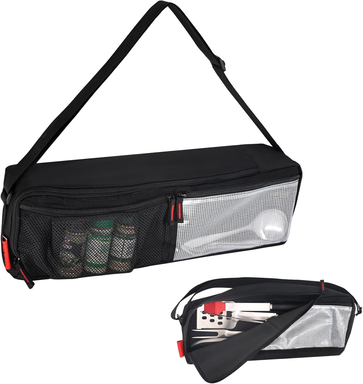 Grill Tool Organizer, BBQ Tool Storage Bag with Pockets- 20" Heavy-Duty Storage Bag Waterproof 600D Oxford, Folding Design Gift for Camping, Tailgates, Outdoor BBQ Parties (20" Lx6 Wx5 H)