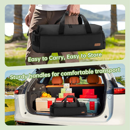 22" Grill Tool Storage Bag,Heavy Duty 1680D Waterproof BBQ Tools Bag,Large Grill Utensil Storage Caddy with Pockets, BBQ Accessories Bag Compatible with Blackstone
