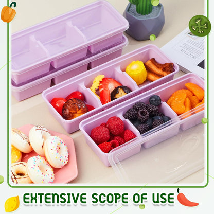 Hushee 10 Pack 17 oz Small Meal Prep Containers with 3 Compartments Snack Containers with Lid Disposable Plastic Bento Box Travel Lunch Food Boxes Stackable for Office Picnic (Mint Green)