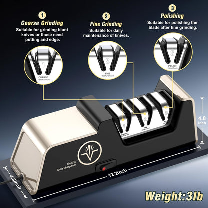 VIDOME Professional 3-Stage Electric Knife Sharpener