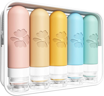 Quatish Travel Bottles for Toiletries, Original Patented Leakproof 3 oz Tsa Approved Travel Size Containers, BPA Free Silicone Shampoo and Conditioner Bottles, Camping Essentials