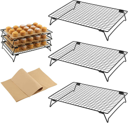Cooling Racks for Cooking and Baking, 3-Tier Heavy-Duty Wire Cooling Rack