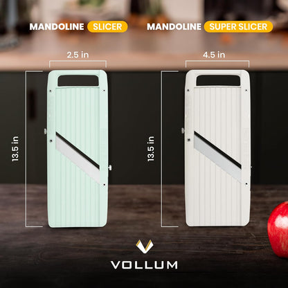 Vollum Wide Japanese Mandoline Slicer for Kitchen – Professional Slicer Vegetable Cutter with Interchangeable Stainless Steel Blades – Food Manual Slicer Handheld Mandoline Slicer