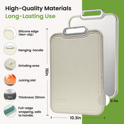 Titanium Cutting Board, Double Sided Pure Titanium Chopping Board, 16”×10”