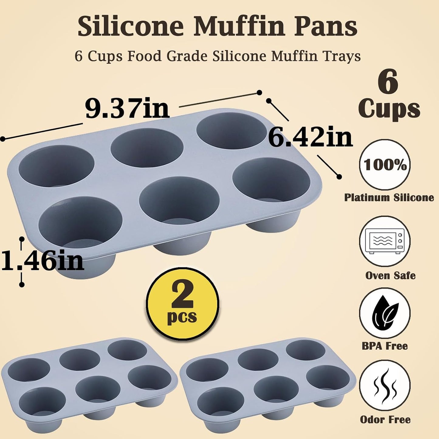 24 Cups Silicone Mini Muffin Pan Set, Nonstick Mini Cupcake Pans, BPA Free Small Muffin Tin for Baking, Set of 2 (Green+Purple)
