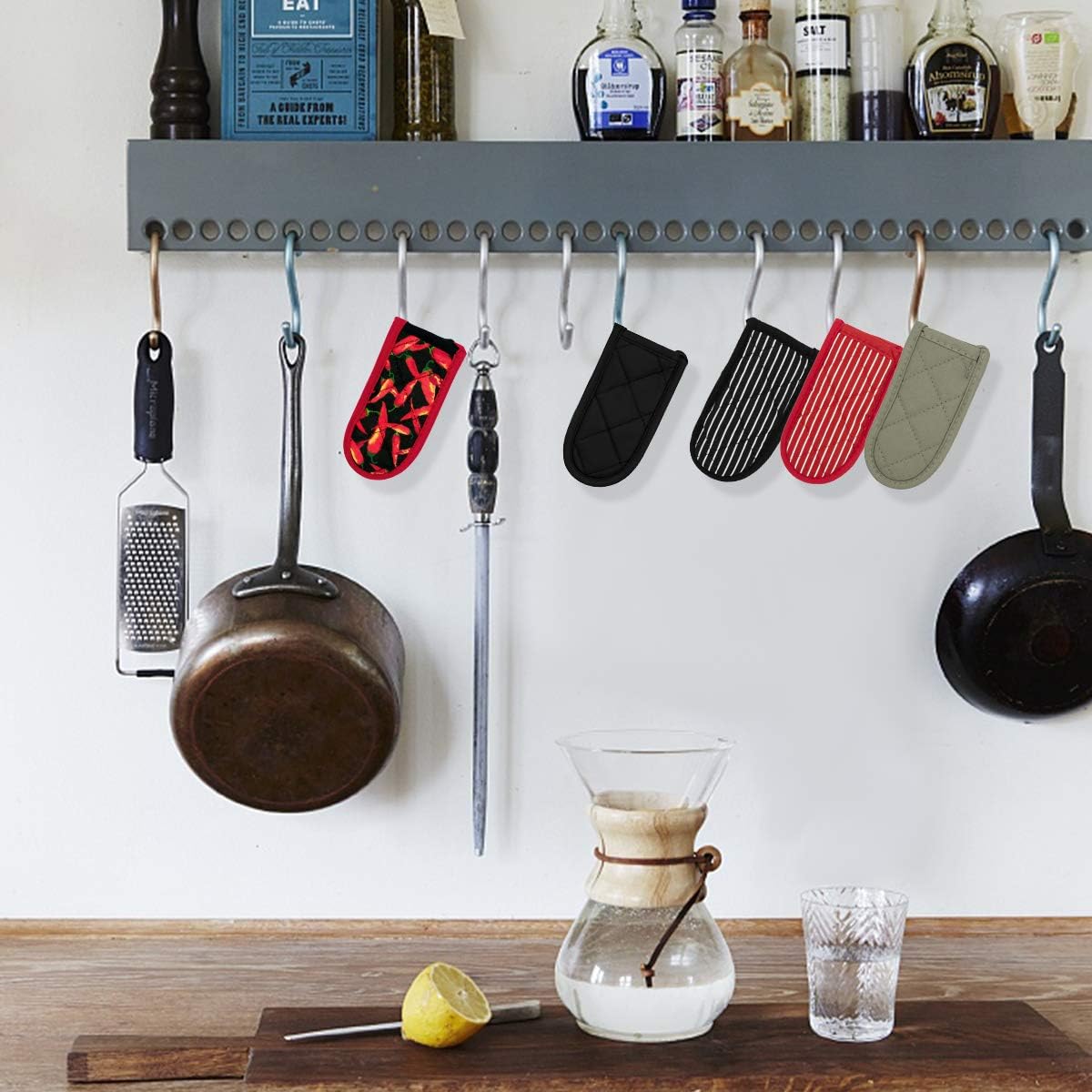Evoio Cast Iron Skillet Pot Pan Hot Handle Holder Covers (2-Pack Black)