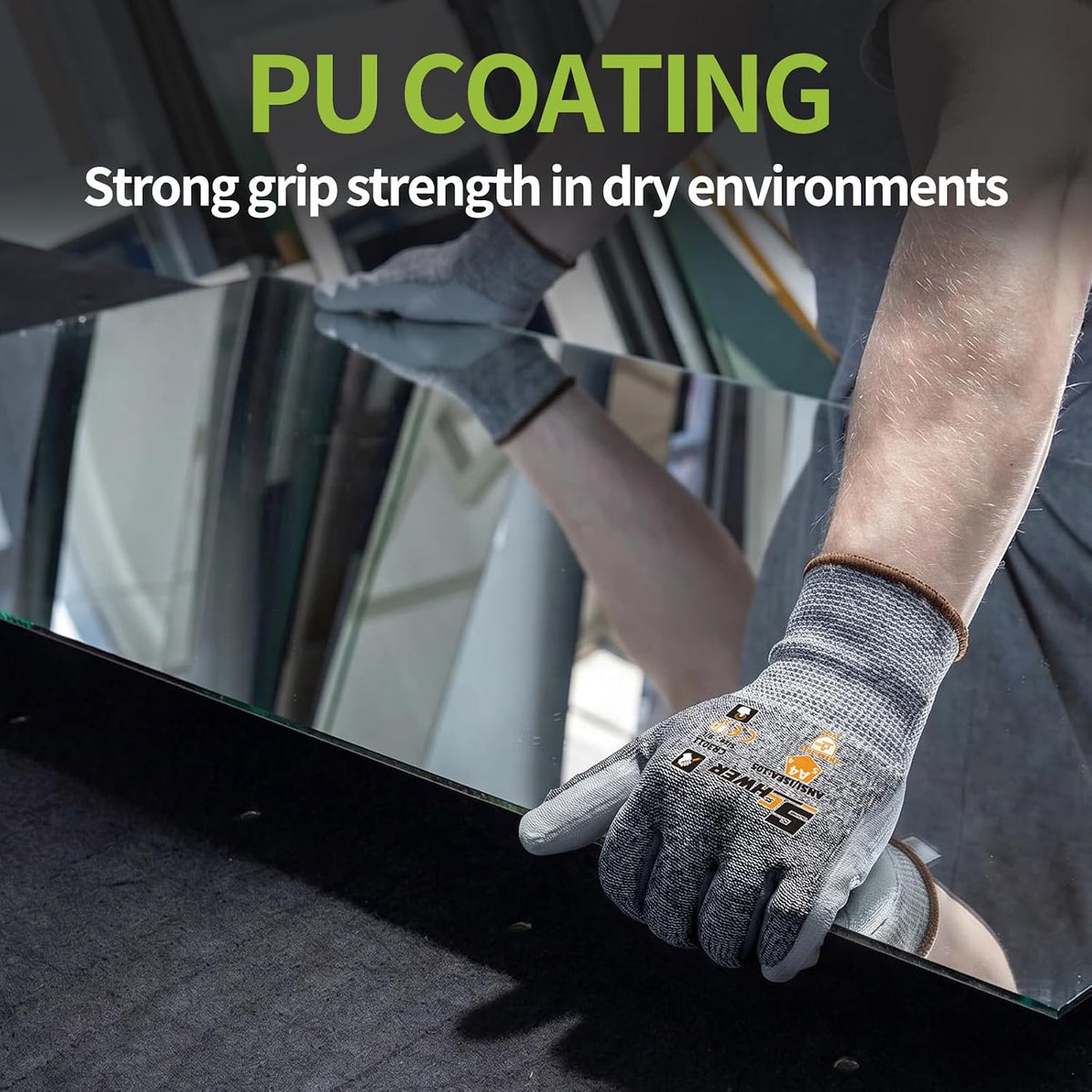 Schwer 12 Pairs A4/A5/A6 Cut Resistant Gloves, Non PFAS CR3088, L